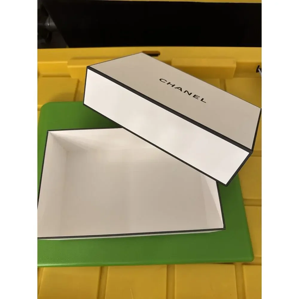 Chanel Gift Box Rectangular Logo Black White Luxury Fashion Decor Storage